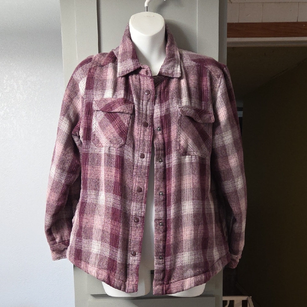 Women's Purple Plaid Utility Jacket